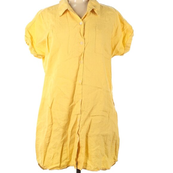 NEW W/O TAGS Allen Allen Size M Yellow Linen Casual dress/Tunic - Picture 1 of 5